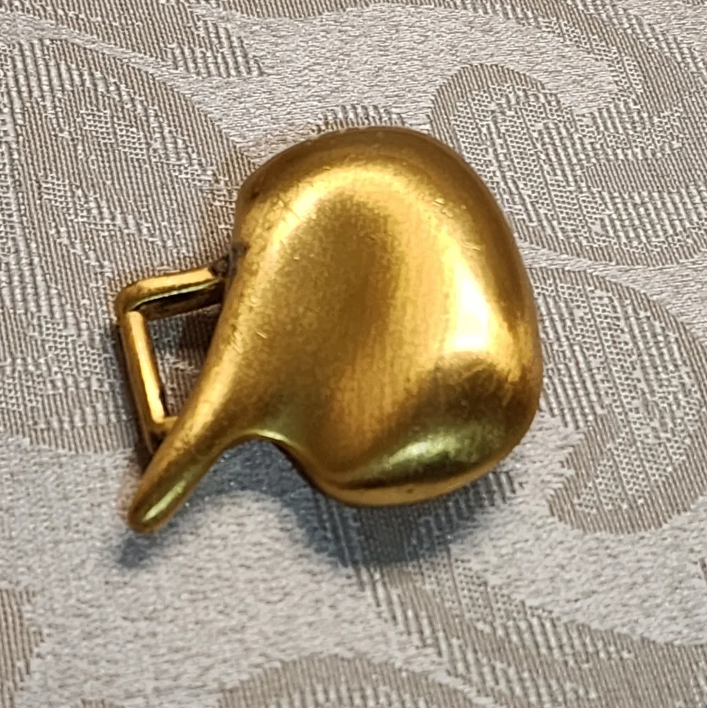 VINTAGE 1980s Sculptural GOLD PLATED Belt BUCKLE Bold Abstract Statement Piece